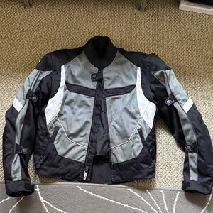 Men's Padded Motorcycle Black/Gray Jacket